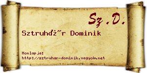 Sztruhár Dominik névjegykártya